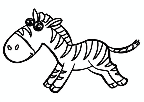 Cartoon Zebra Coloring Page